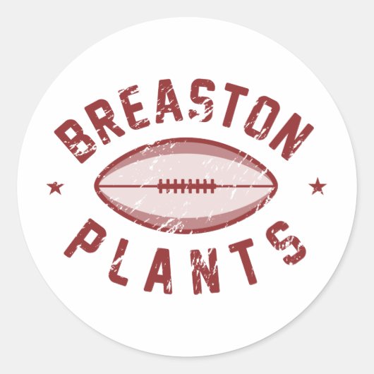 Breaston Pflanze Fantasy Football Runder Aufkleber (Vorderseite)