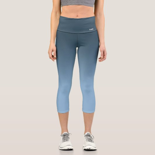 Breath_Zone Blu Gradient Capri Leggings (Vorderseite)