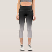 Breath_Zone Schwarze Gradient Capri Leggings (Vorderseite)