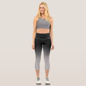 Breath_Zone Schwarze Gradient Capri Leggings (Vorderseite)