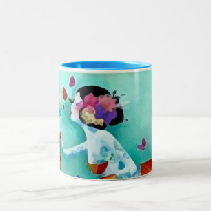 Breathe 325 ml Tasse von zwei Tönen auf die person