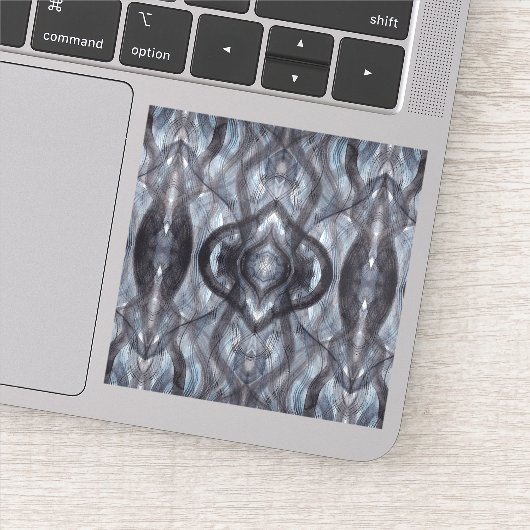 Breathe Abstract Dark Blue Black Watercolor Art Aufkleber (Detail)