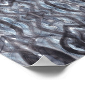 Breathe Abstract Dark Blue Black Watercolor Art Poster (Ecke)