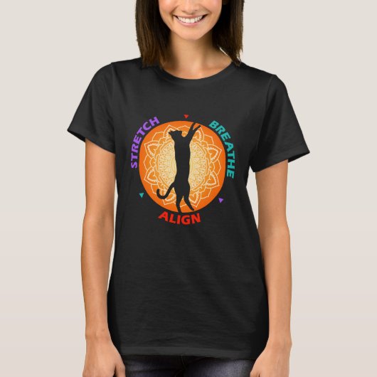 Breathe Align Cat Silhouette T-Shirt (Vorderseite)