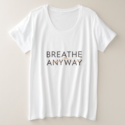Breathe Anyway – Stress Awareness Minimal Yellow  Große Größe T-Shirt (Design vorne)