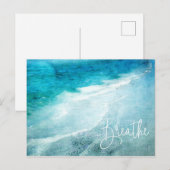 Breathe Beach Zitat Aquamarine Blue Ocean Zitate Postkarte (Vorne/Hinten)
