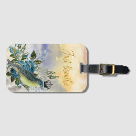 Breathe Blue Bird Collage Gepäckanhänger