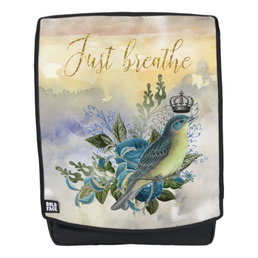 Breathe Blue Bird Collage Rucksack (Vorderseite)