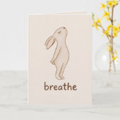 Breathe Bunny Encouragement Card Karte (Gelbe Blume)