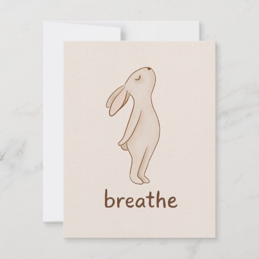 Breathe Bunny Flat Note Card Mitteilungskarte (Vorderseite)