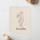 Breathe Bunny Flat Note Card Mitteilungskarte (Vorderseite/Rückseite Beispiel)