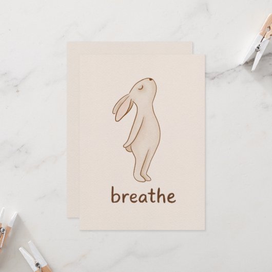 Breathe Bunny Minimal Card Karte (Vorderseite/Rückseite Beispiel)