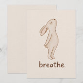 Breathe Bunny Minimalist Encouragement Card (Vorne/Hinten)