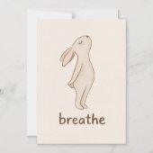 Breathe Bunny Minimalist Magnet Card (Vorderseite)