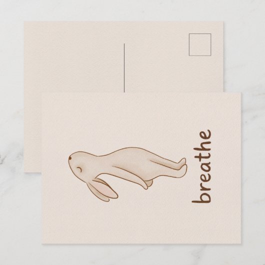 Breathe Bunny Minimalist Postcard Einladungspostkarte (Vorne/Hinten)