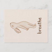 Breathe Bunny Minimalist Postcard Einladungspostkarte (Vorderseite)