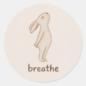 Breathe Bunny Round Sticker (Vorderseite)