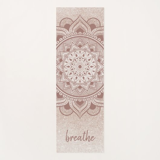 Breathe Chic Rose Gold Feminine Mandala Praxis Yogamatte (Vorderseite)