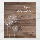 Breathe Dandelions Butterfly Wood Weinetikett (Einzelnes Label)