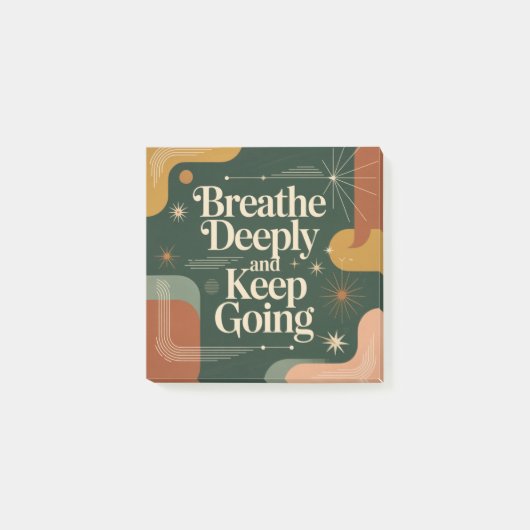 Breathe Deeply And Keep Going Post-it Klebezettel (Vorderseite)