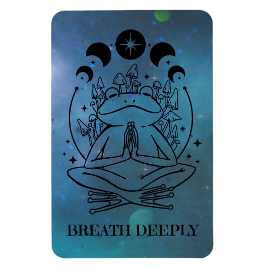 Breathe Deeply Zen Frog Magnet (Vertikal)