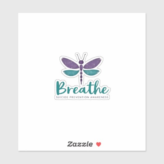 Breathe Dragonfly Suicide Prevention mental health Aufkleber (Blatt)