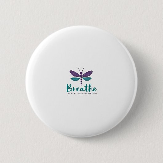 Breathe Dragonfly Suicide Prevention mental health Button (Vorderseite)