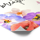 Breathe. – Florales Achtsamkeitsposter Poster (Ecke)