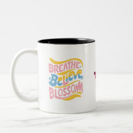 Breathe Glaube Blossom | Inspirierend Zweifarbige Tasse