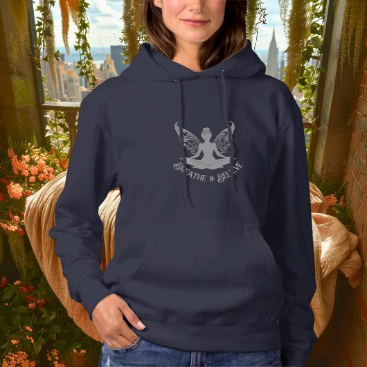 Breathe & Glaube - Silver Fairy Yoga Design Hoodie
