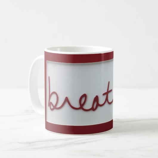 Breathe Graphics Red and White Kaffeetasse (Vorderseite Links)