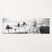 Breathe Hawaii Buddha Bold Schwarz-weißes Foto Yogamatte (Vorderseite (Horizontal))