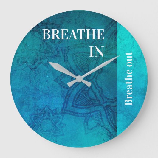 Breathe in breathe out Acrylic Wall Clock Große Wanduhr (Vorderseite)