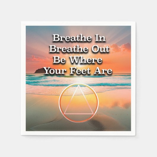Breathe In Breathe Out Recovery Slogan Sunrise Serviette (Vorderseite)