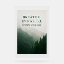 Breathe in Nature Motivierend Forest Poster - Mis