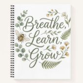 Breathe Learn Grow Mindfulness for mindful living Notizblock (Vorderseite)