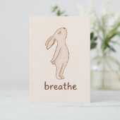 Breathe Minimal Bunny Encouragement Card Begleitkarte (Stehend Vorderseite)