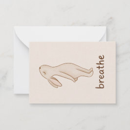 Breathe Minimalist Bunny Encouragement Note Card Mitteilungskarte