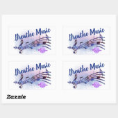 Breathe Music MoonDreams Music Logo Rechteckiger Aufkleber (Blatt)