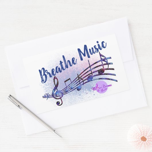 Breathe Music MoonDreams Music Logo Rechteckiger Aufkleber (Umschlag)