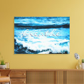 Breathe Quote Hawaii Türkis Ocean Waves Foto Leinwanddruck (Insitu (Wohnzimmer))