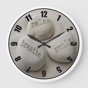 Breathe Relax Smile Customized Photo Clock Große Wanduhr