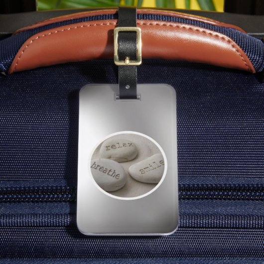 Breathe Relax Smile Luggage Tag Gepäckanhänger (Vorderseite Insitu 2)