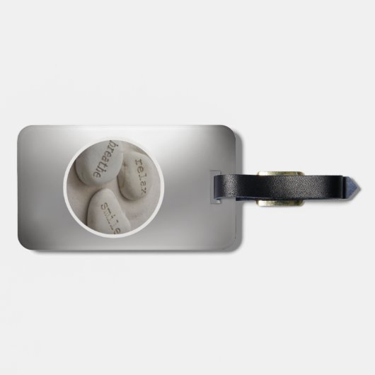 Breathe Relax Smile Luggage Tag Gepäckanhänger (Rückseite horizontal)