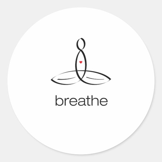 Breathe - Schwarzer Regular Stil Runder Aufkleber (Vorderseite)