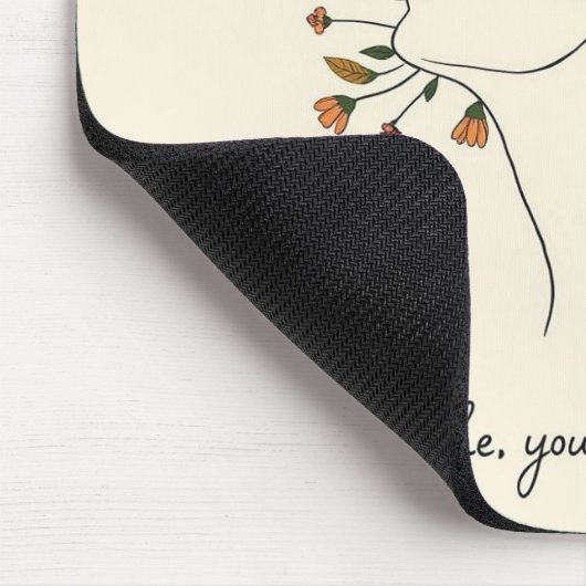 “Breathe, You’re Growing” Floral Mindfulness pad Mousepad (Ecke)