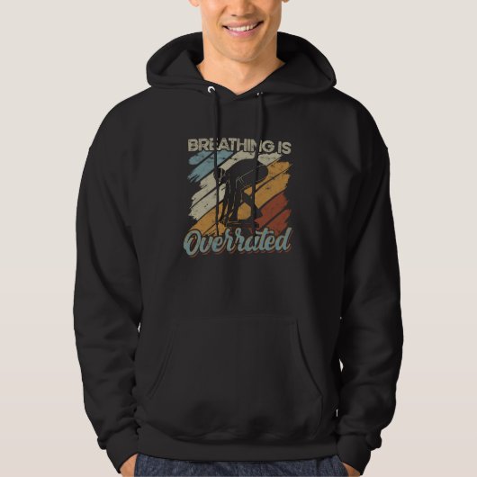 Breathing is Overrated  Try Swimming  Vintage Swim Hoodie (Vorderseite)