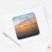 BREATHTAKING JOHN 6:35 SONNENDESIGN QUADRATISCHER AUFKLEBER (Umschlag)