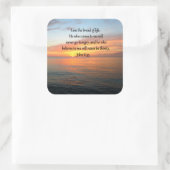 BREATHTAKING JOHN 6:35 SONNENDESIGN QUADRATISCHER AUFKLEBER (Tasche)