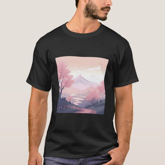 Breathtaking K Blossom Landscape Handpainted Work T-Shirt (Vorderseite)
